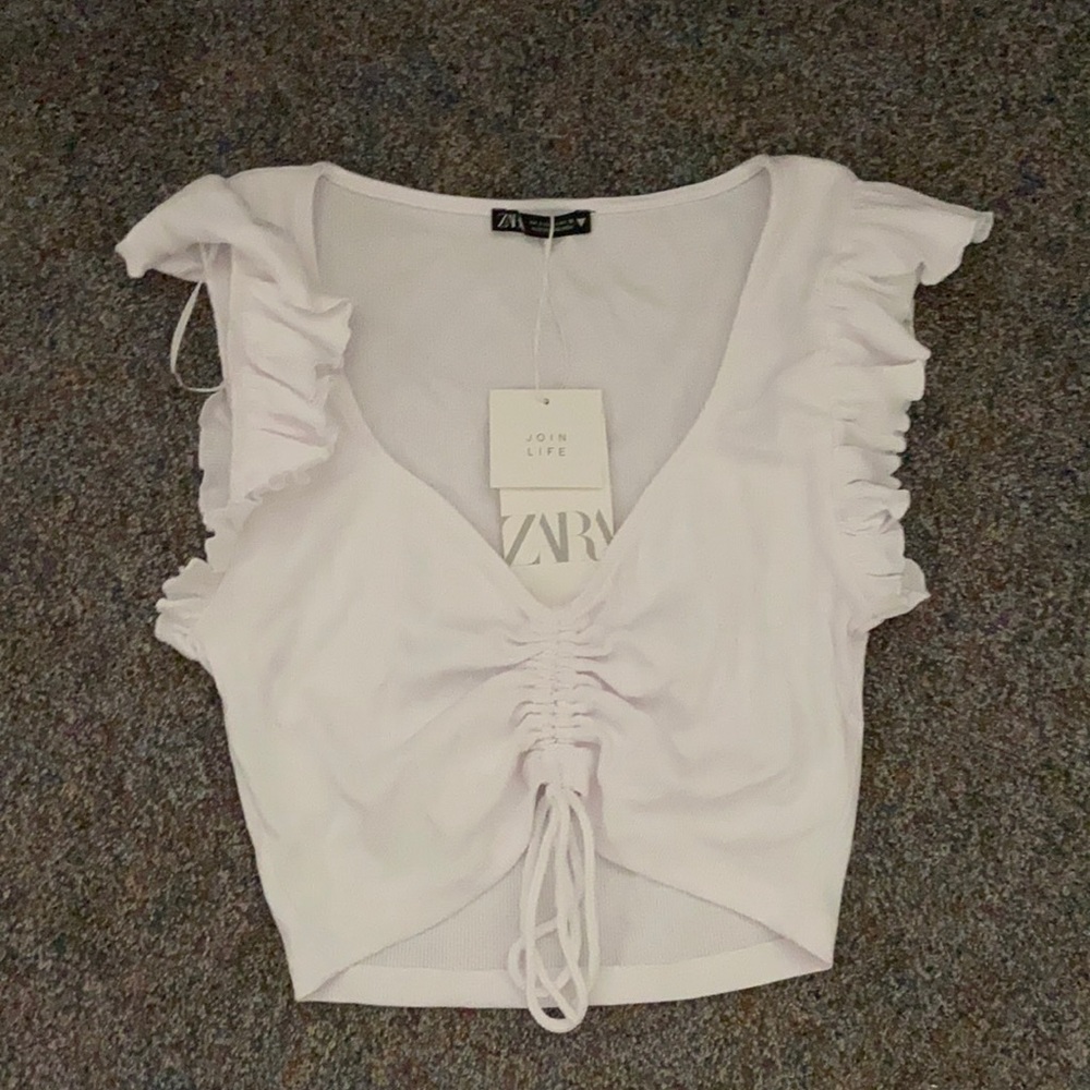 White Zara crop top